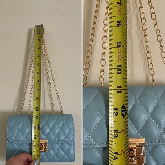 Quilted Crossbody Bag with Fashionable Chain strap adustible Shoulder Bag New - Picture 9 of 14